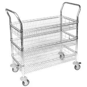 3 Tier Utility Basket Trolley – 600mm Wide, Versatile & Durable